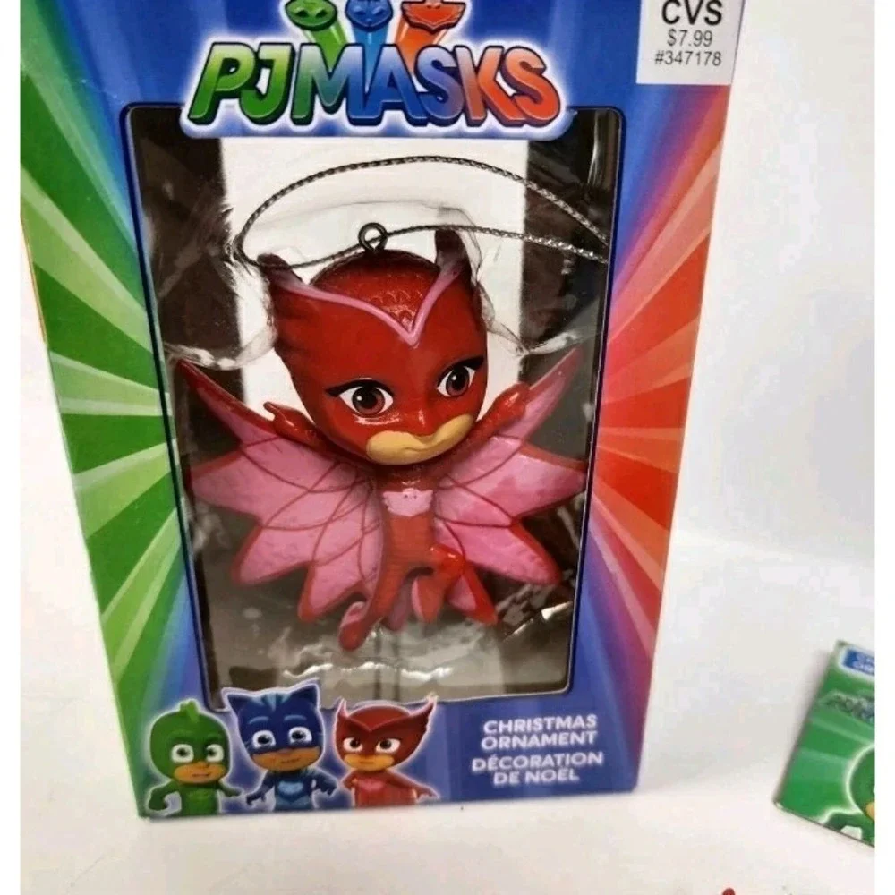 Lot of 2 Owelette PJ masks New Christmas Tree Decor Ornaments 1 loose 1 boxed